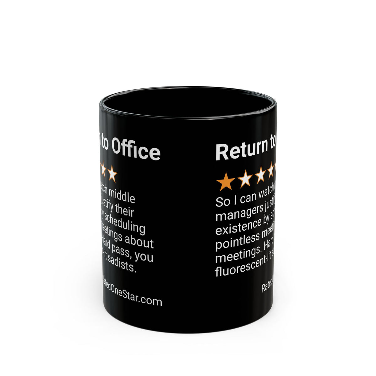 RETURN TO OFFICE - MIDDLE MANAGER - BLACK MUG