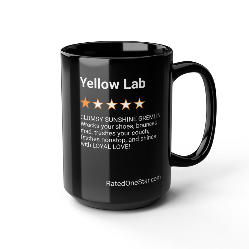 DOGS - YELLOW LAB - BLACK MUG