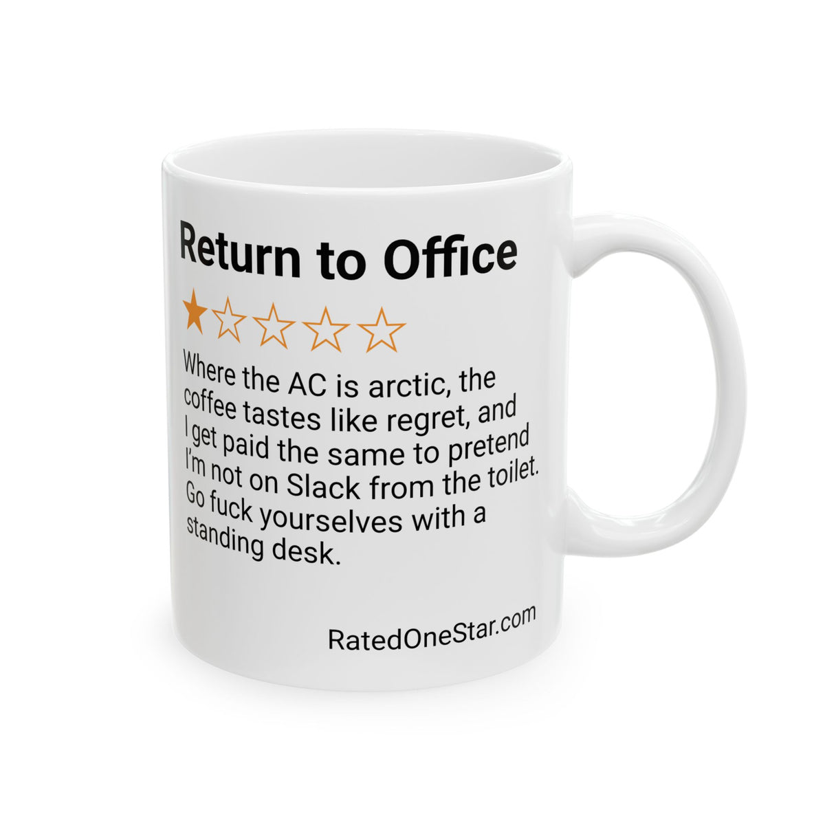 RETURN TO OFFICE - REGRET - WHITE MUG