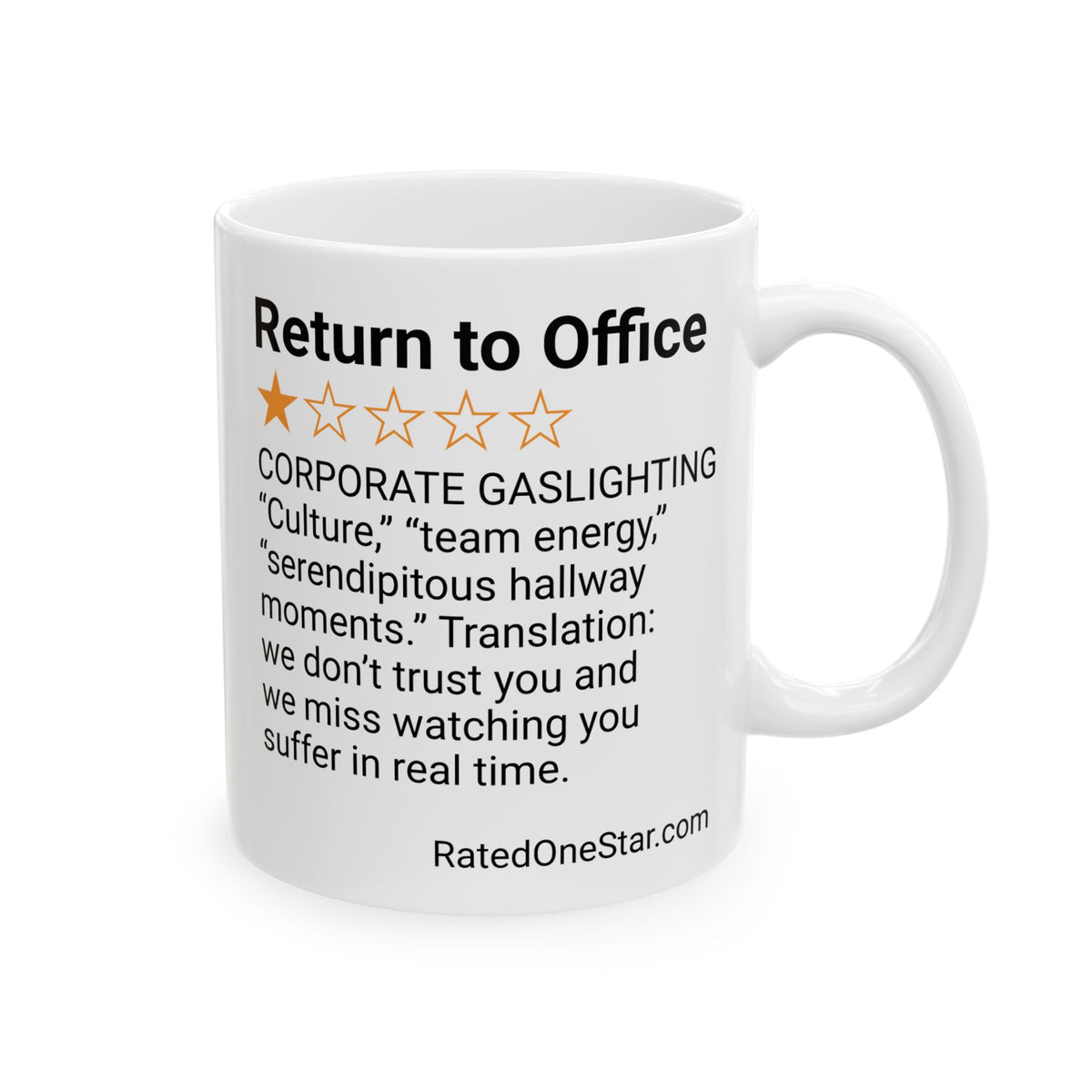 RETURN TO OFFICE - GASLIGHTING - WHITE MUG