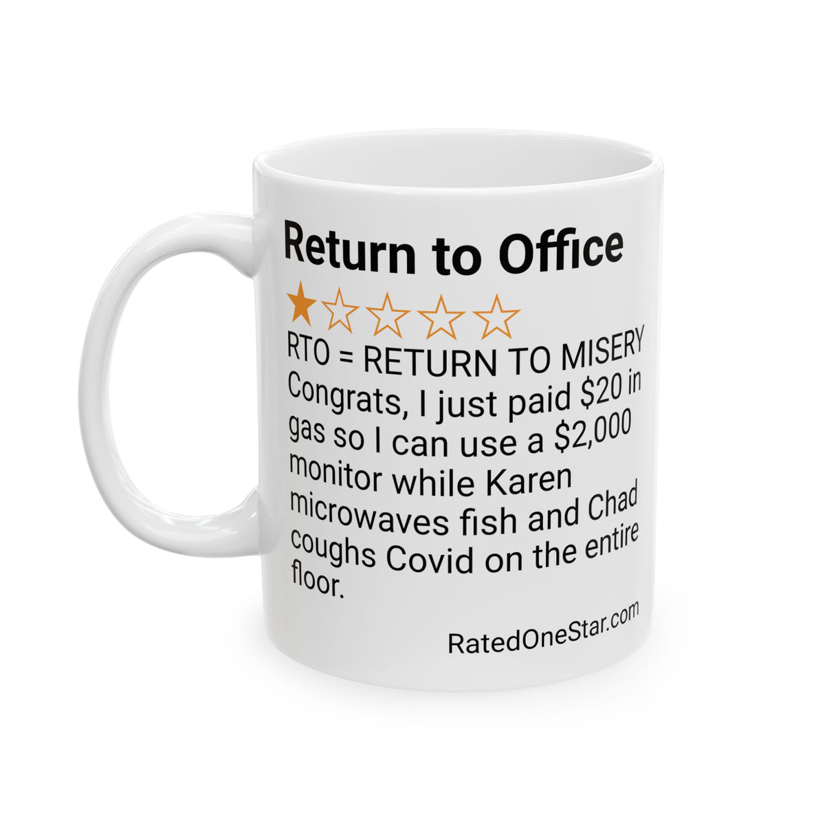 RETURN TO OFFICE - MICROWAVE FISH - WHITE MUG