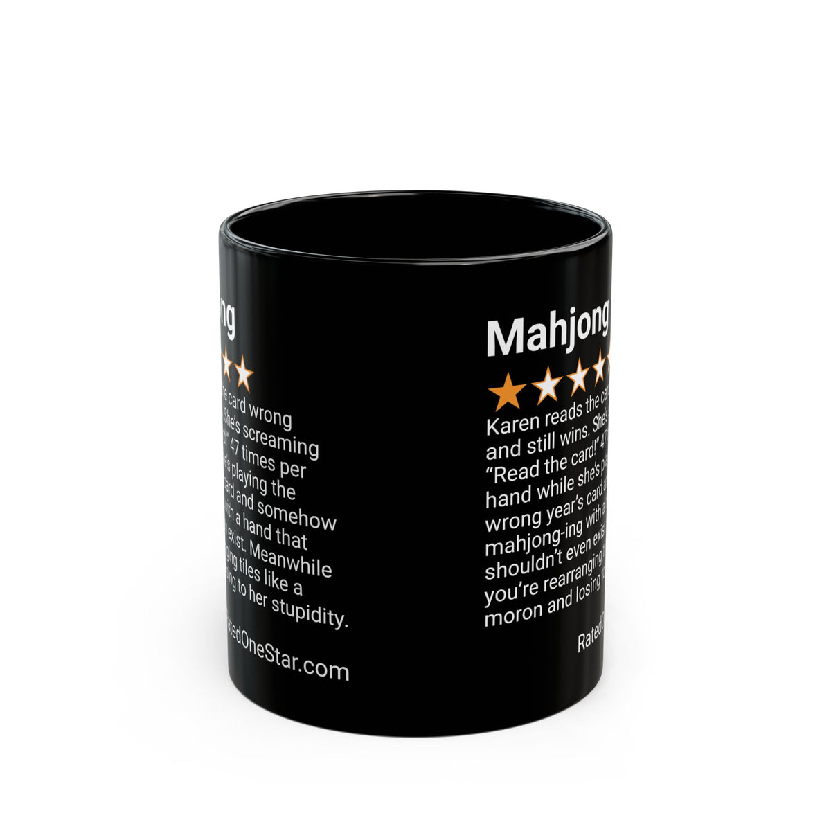 MAHJONG - READ THE CARD - BLACK MUG