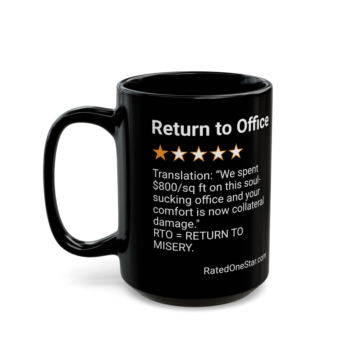 RETURN TO OFFICE - SOUL SUCKING - BLACK MUG