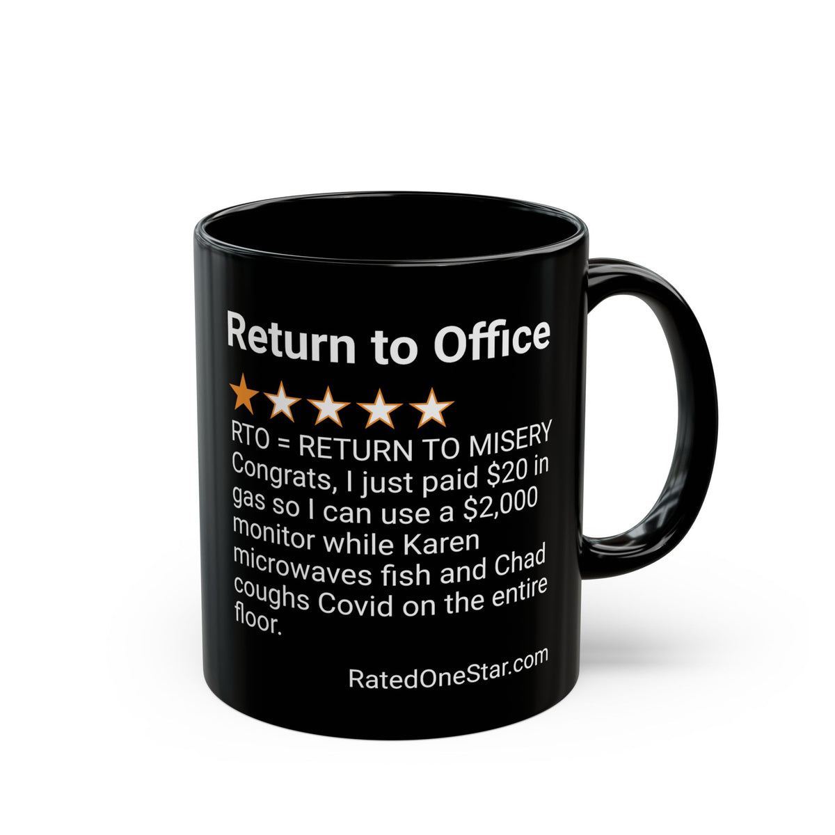 RETURN TO OFFICE - MICROWAVE FISH - BLACK MUG