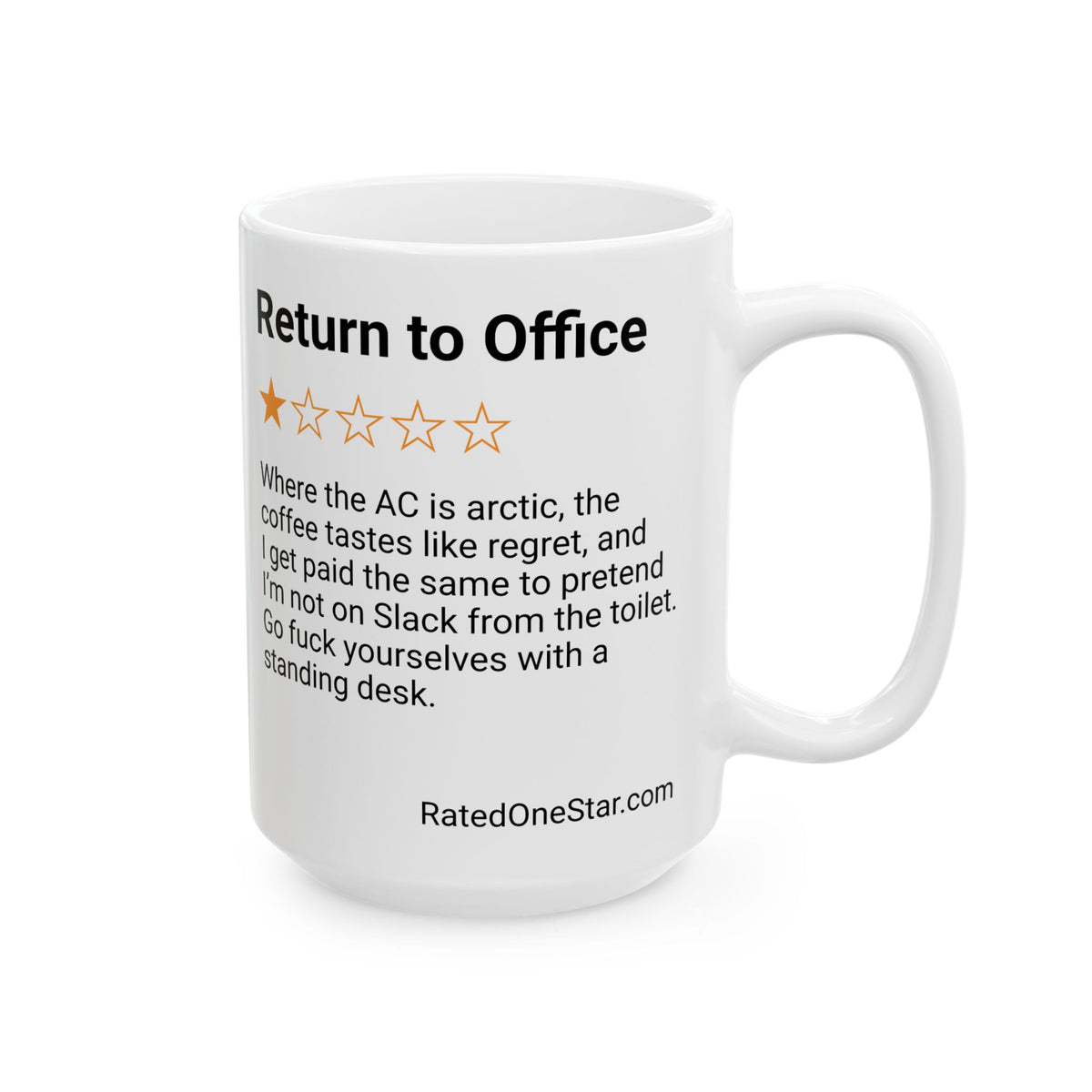 RETURN TO OFFICE - REGRET - WHITE MUG