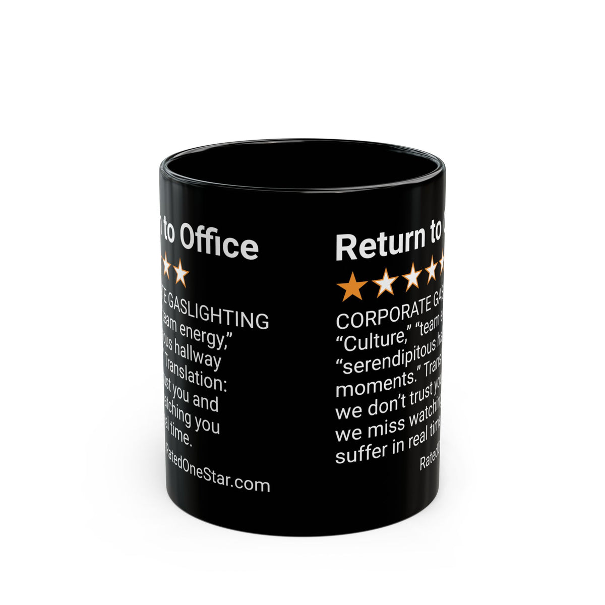 RETURN TO OFFICE - GASLIGHTING - BLACK MUG
