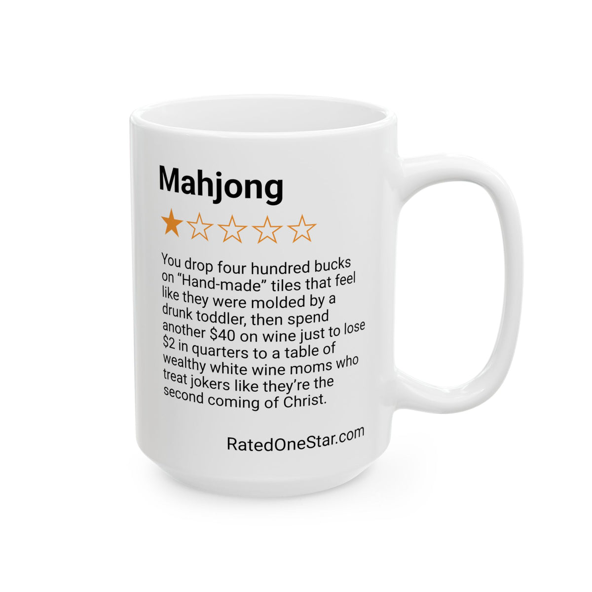 MAHJONG - PLASTIC SHIT MADE IN CHINA - WHITE MUG