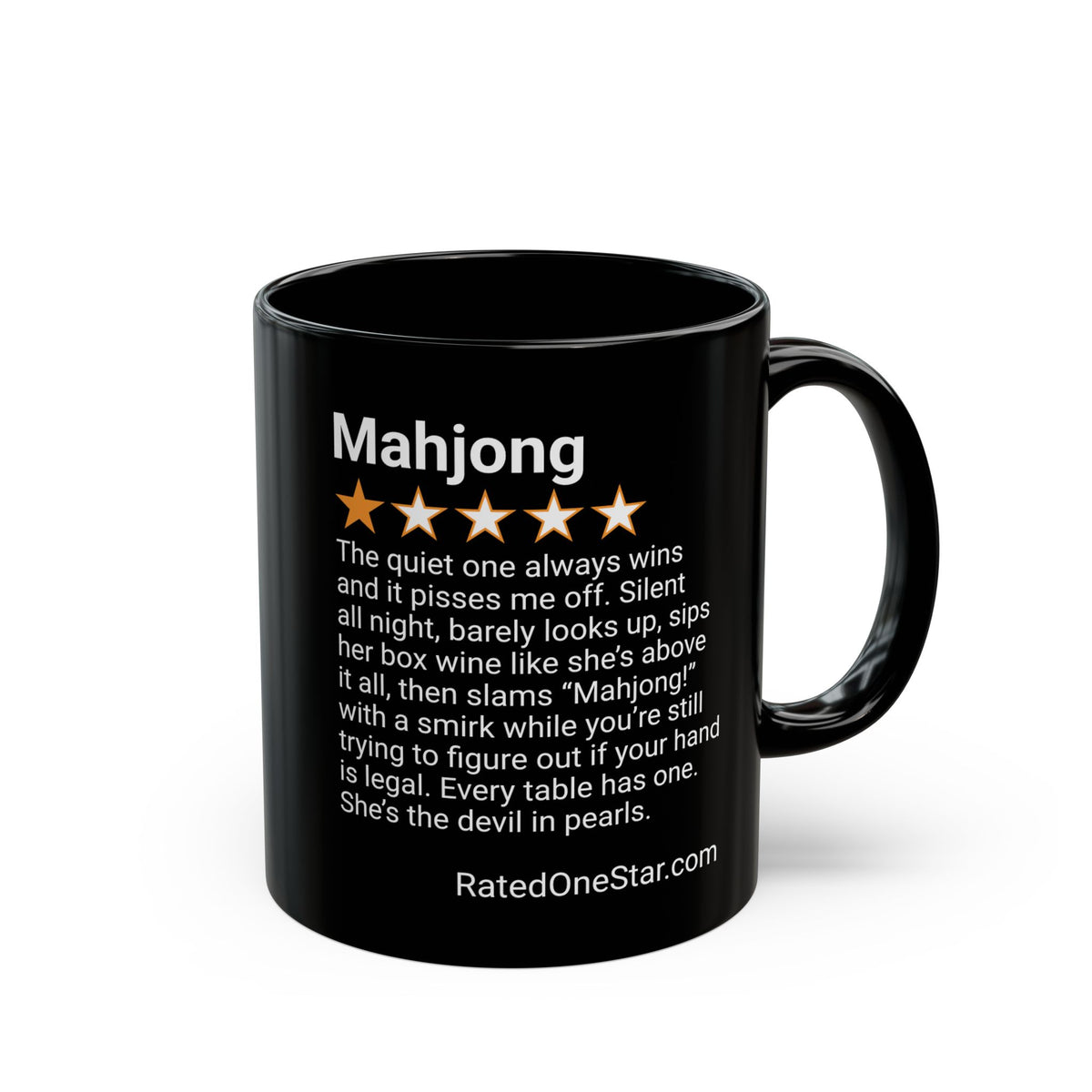 MAHJONG - QUIET ONE - BLACK MUG