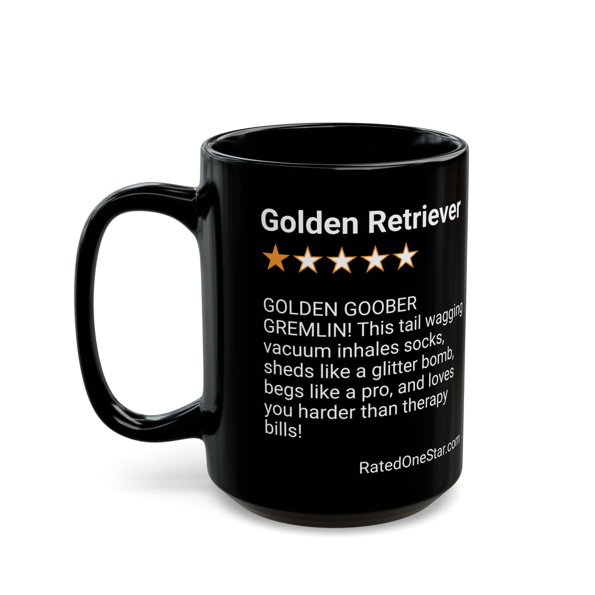 DOGS - GOLDEN  RETRIEVER- BLACK MUG