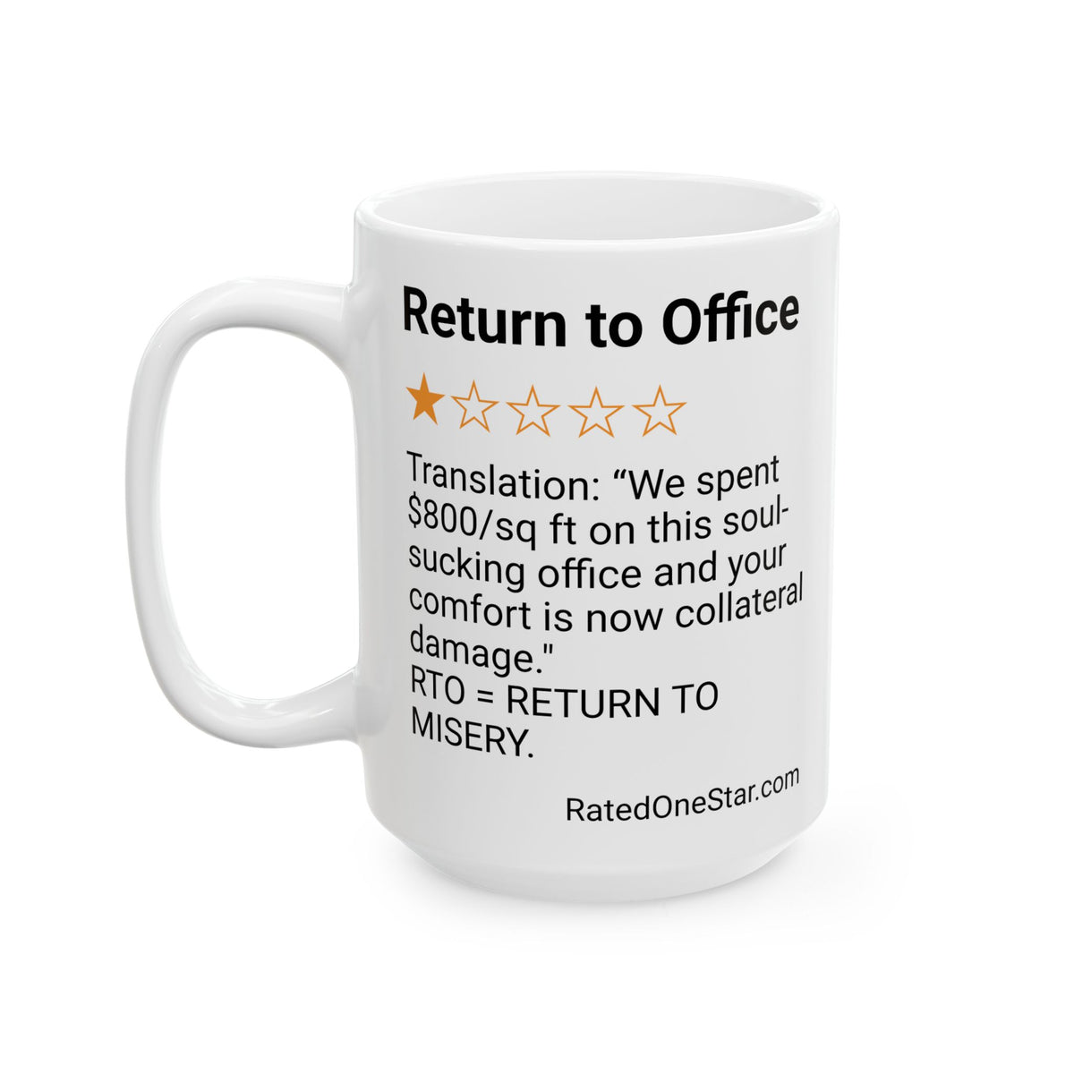RETURN TO OFFICE - SOUL SUCKING - WHITE MUG
