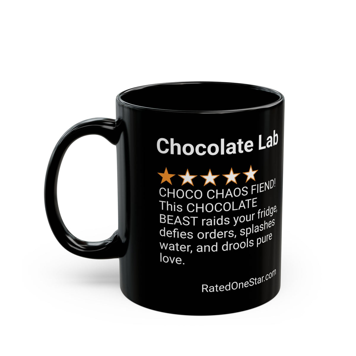 DOGS - CHOCOLATE LAB - BLACK MUG