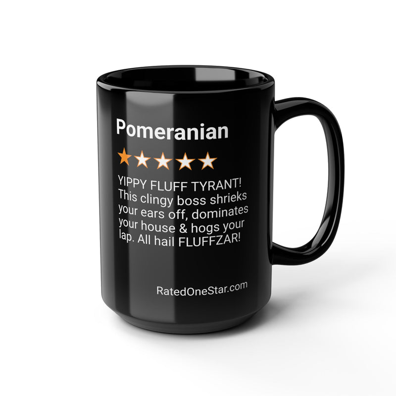 DOGS - POMERANIAN - BLACK MUG