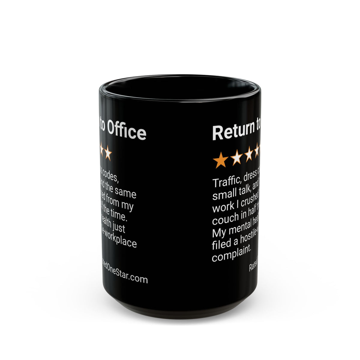 RETURN TO OFFICE - TRAFFIC - BLACK MUG