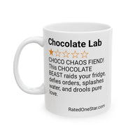 DOGS - CHOCOLATE LAB - WHITE MUG