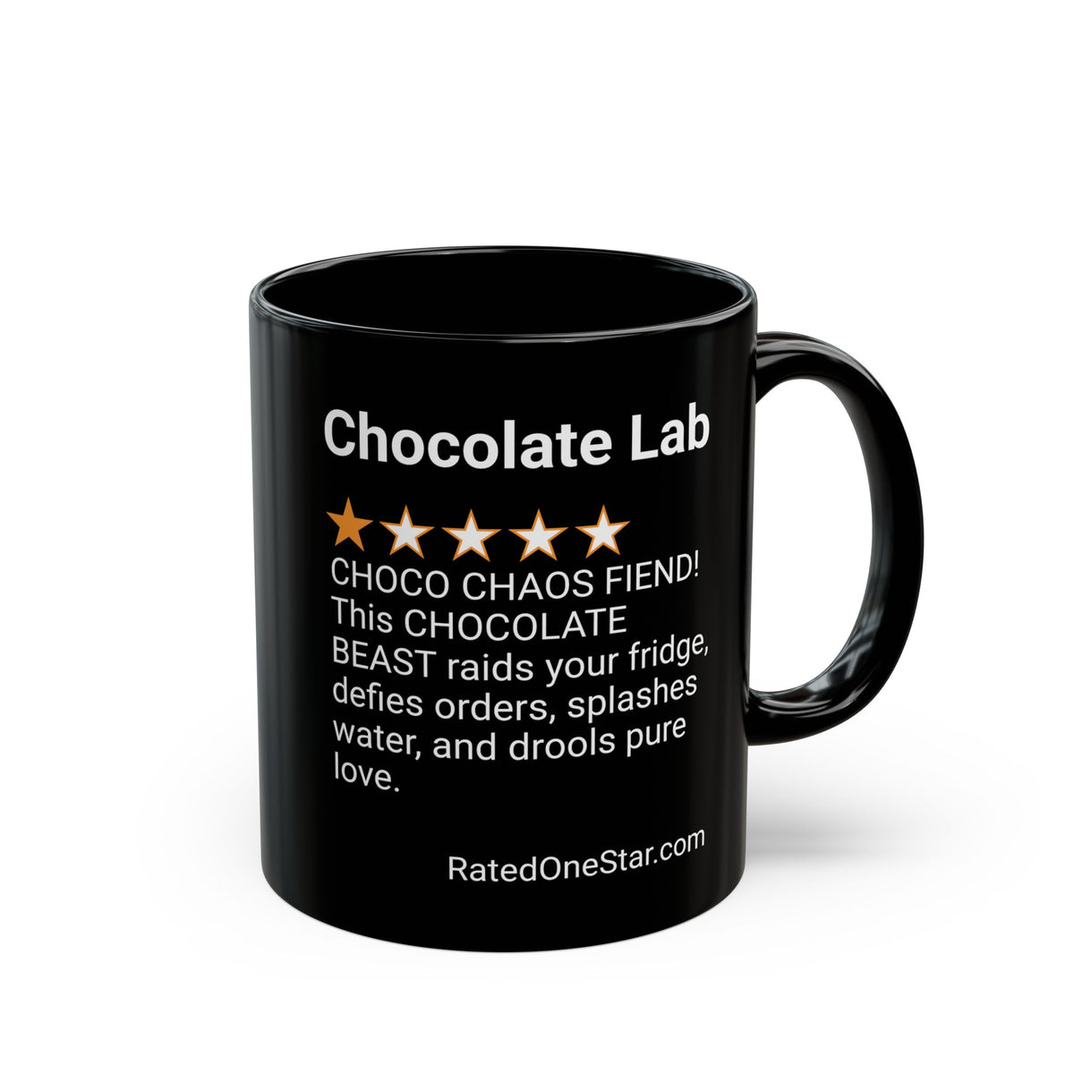 DOGS - CHOCOLATE LAB - BLACK MUG