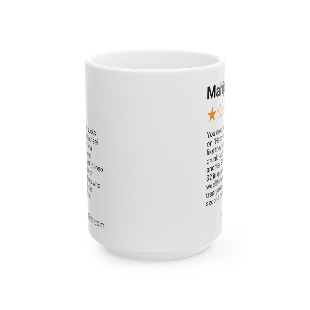 MAHJONG - PLASTIC SHIT MADE IN CHINA - WHITE MUG