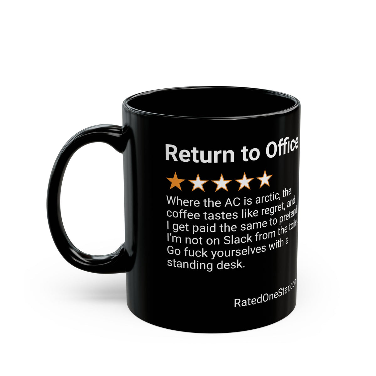RETURN TO OFFICE - REGRET - BLACK MUG