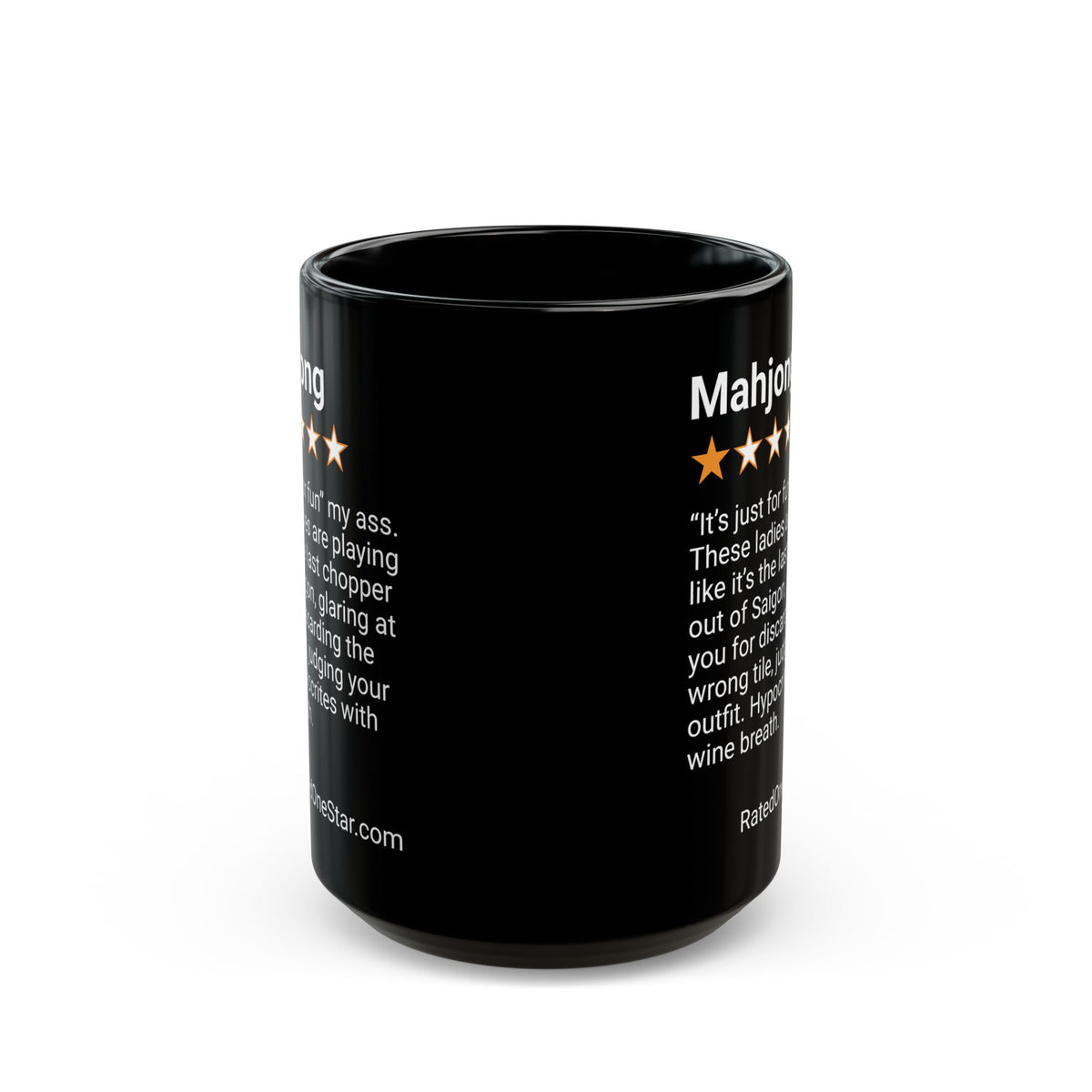 MAHJONG - JUST FOR FUN - BLACK MUG