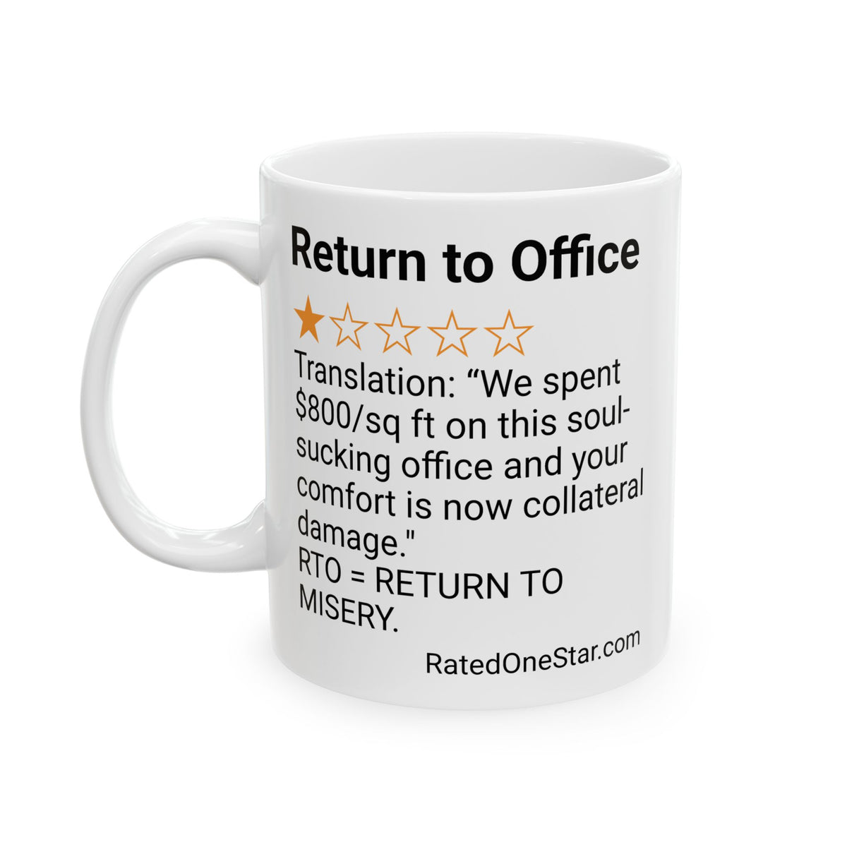 RETURN TO OFFICE - SOUL SUCKING - WHITE MUG
