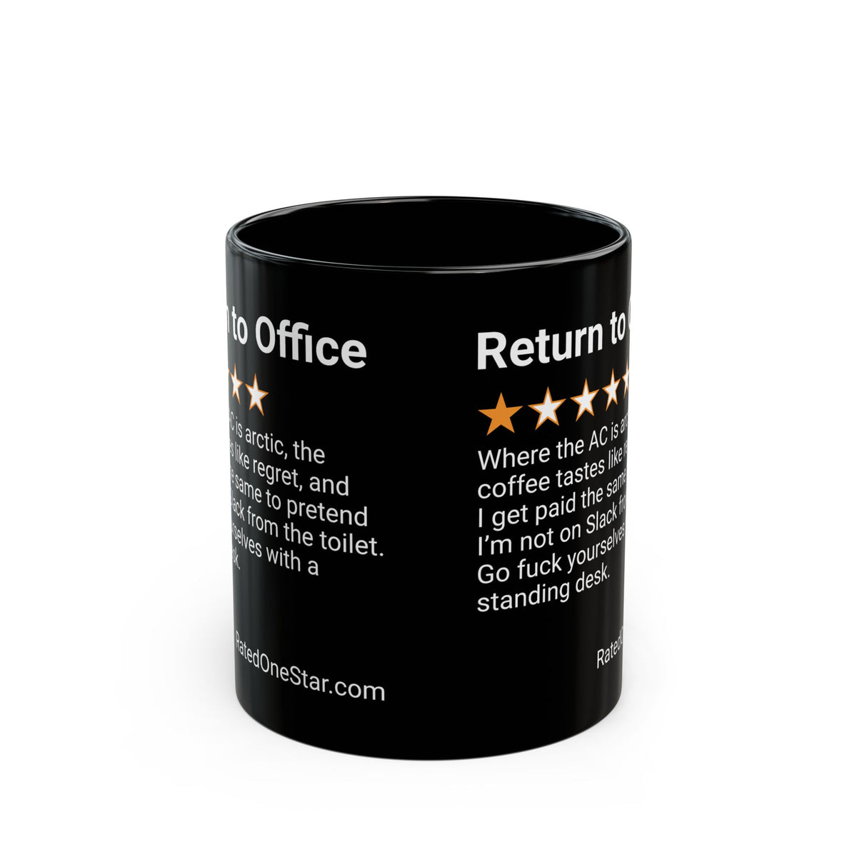RETURN TO OFFICE - REGRET - BLACK MUG