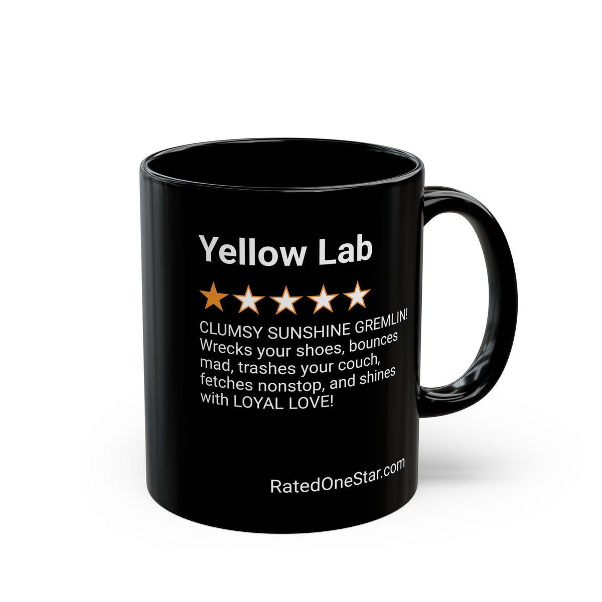 DOGS - YELLOW LAB - BLACK MUG