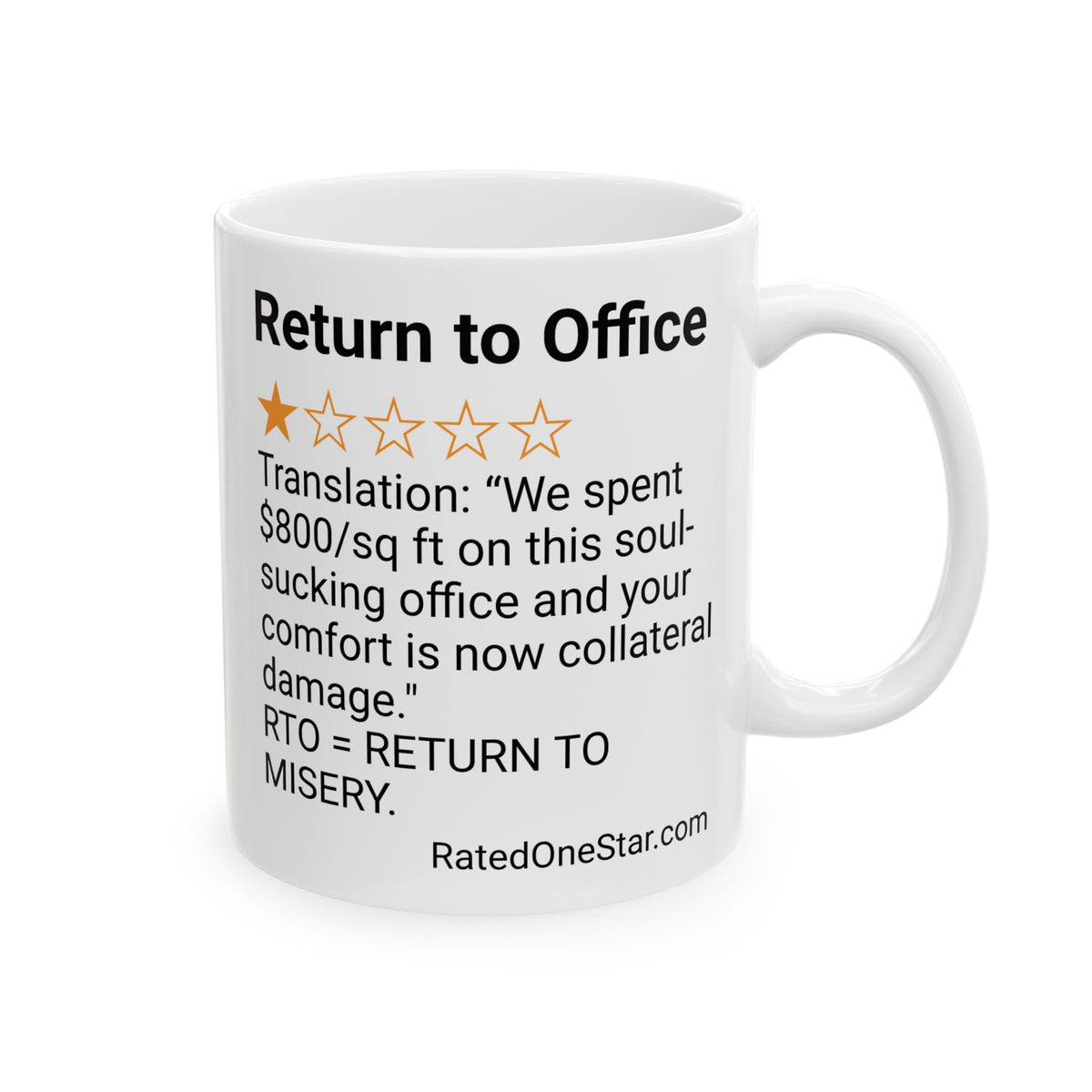 RETURN TO OFFICE - SOUL SUCKING - WHITE MUG