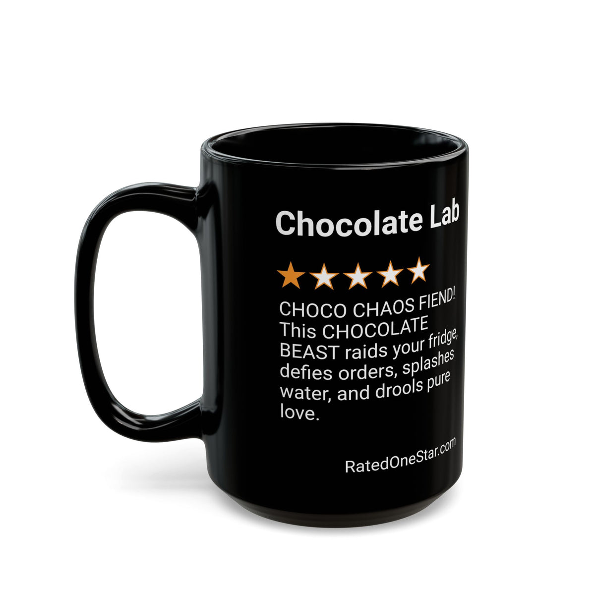 DOGS - CHOCOLATE LAB - BLACK MUG