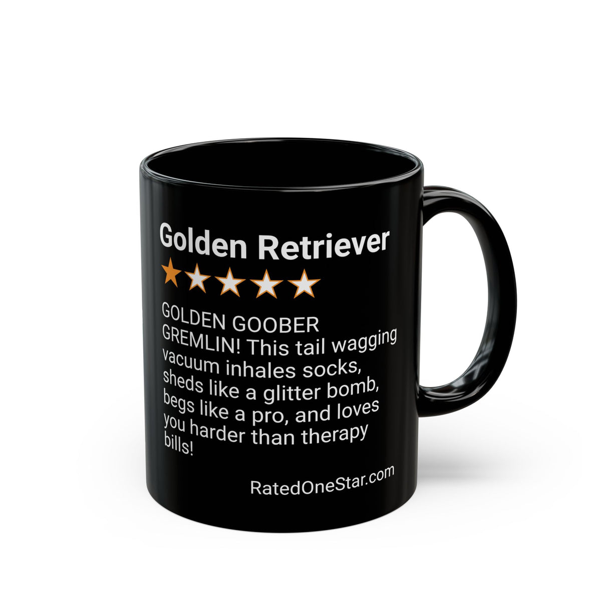 DOGS - GOLDEN  RETRIEVER- BLACK MUG
