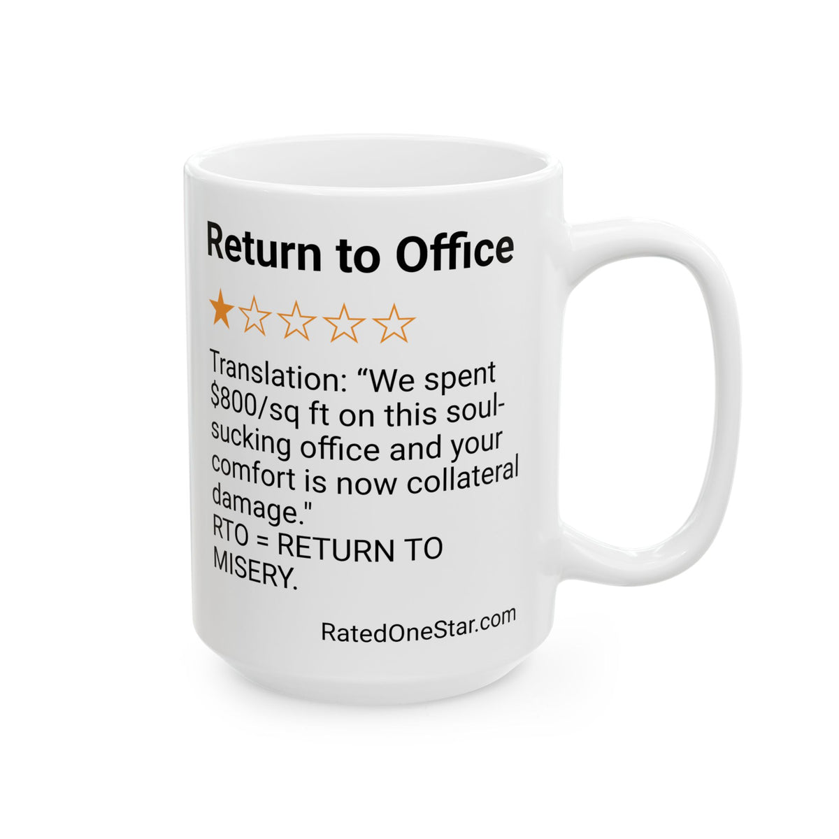 RETURN TO OFFICE - SOUL SUCKING - WHITE MUG