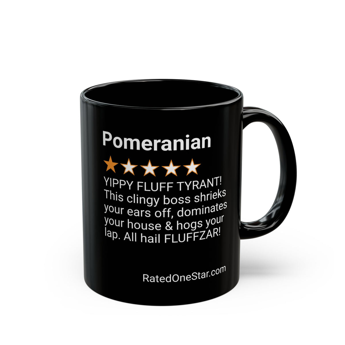 DOGS - POMERANIAN - BLACK MUG