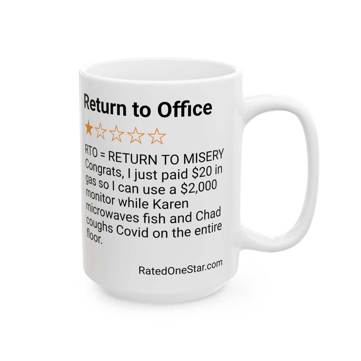 RETURN TO OFFICE - MICROWAVE FISH - WHITE MUG