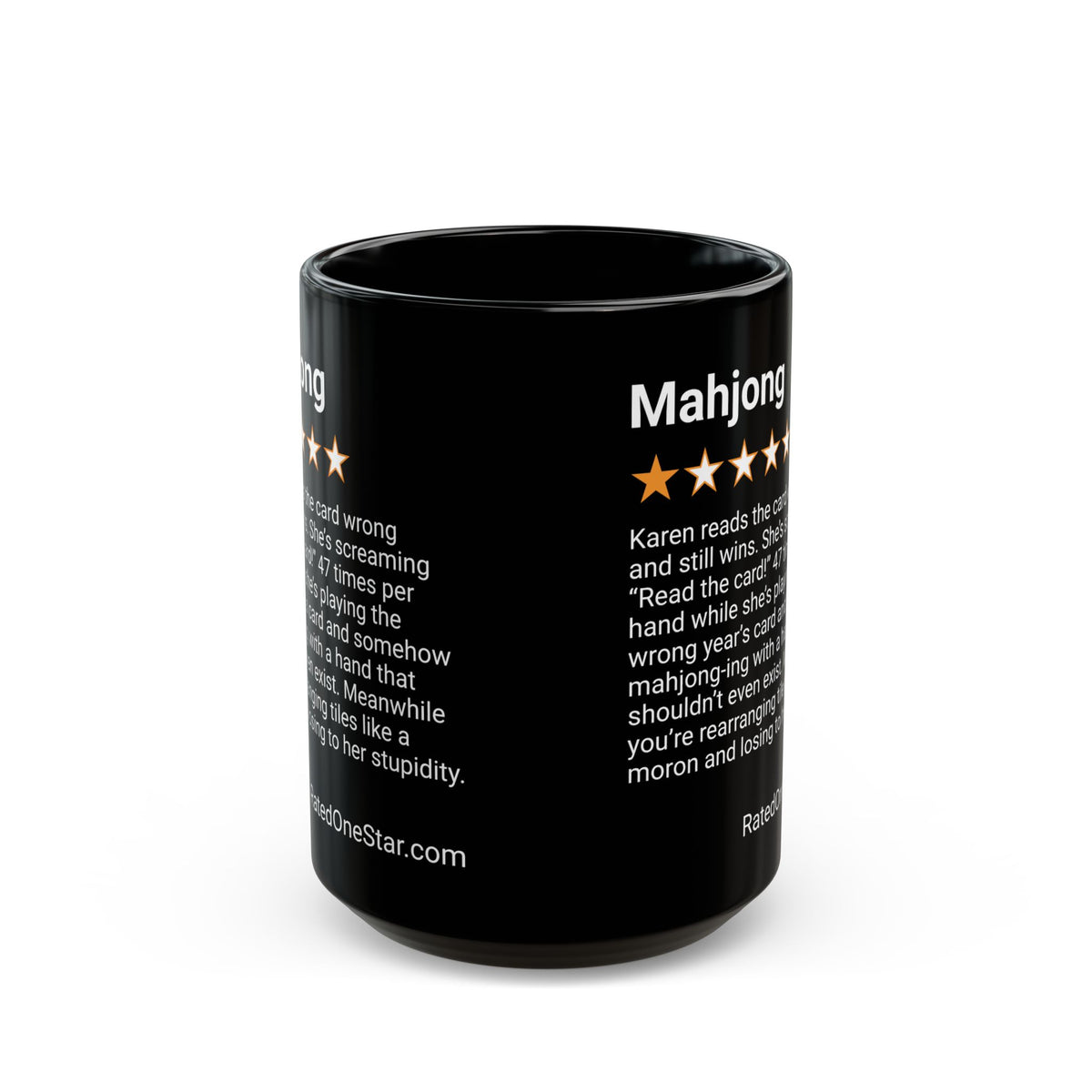 MAHJONG - READ THE CARD - BLACK MUG