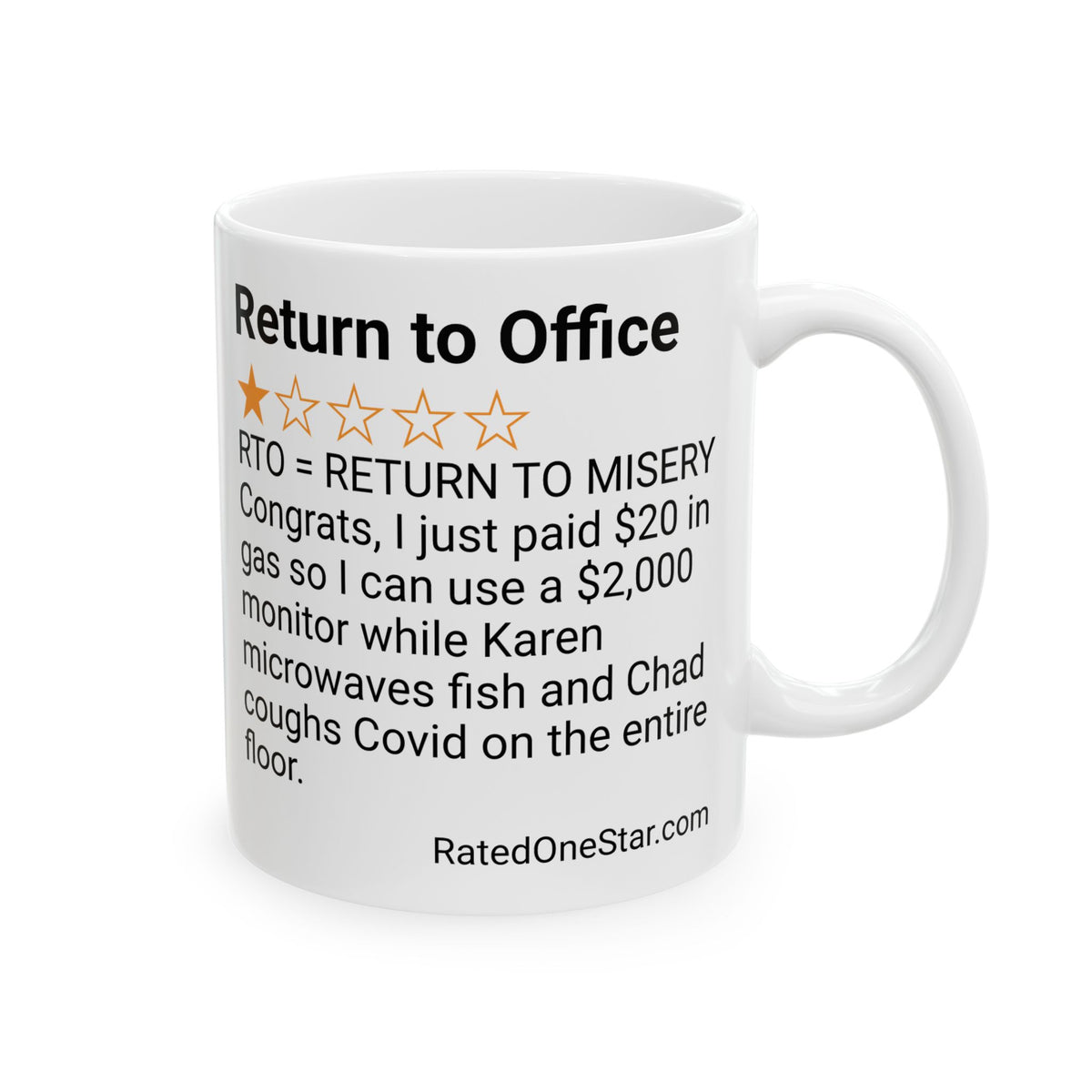 RETURN TO OFFICE - MICROWAVE FISH - WHITE MUG