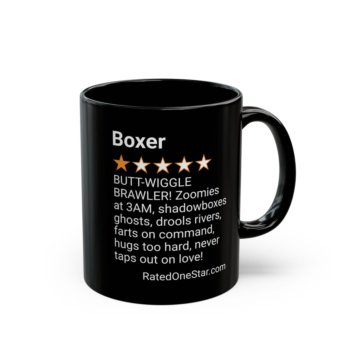 DOGS - BOXER - BLACK MUG