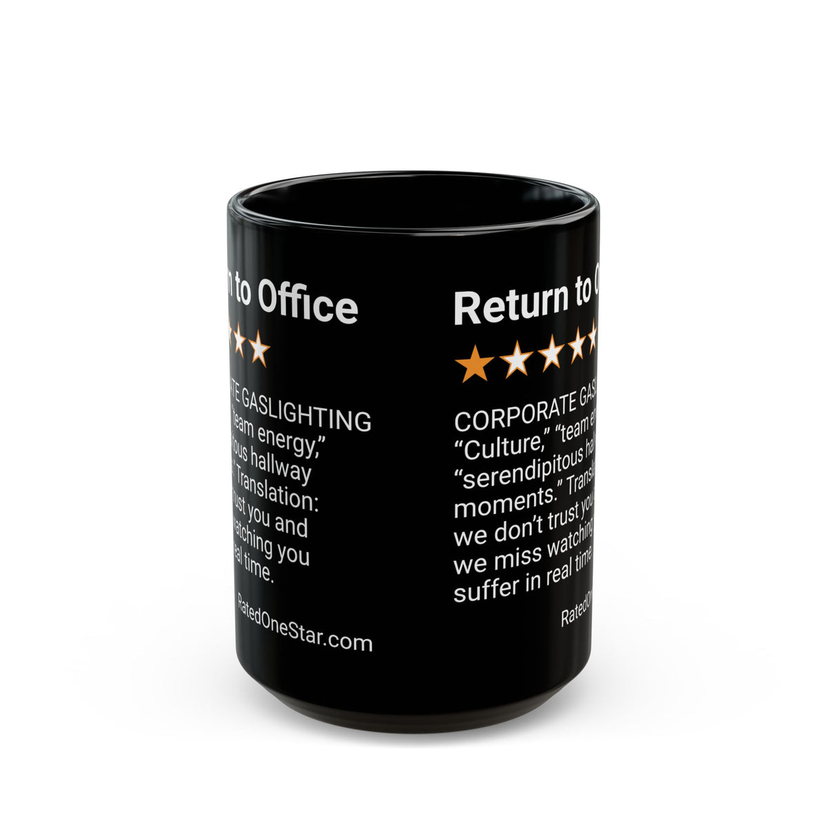 RETURN TO OFFICE - GASLIGHTING - BLACK MUG