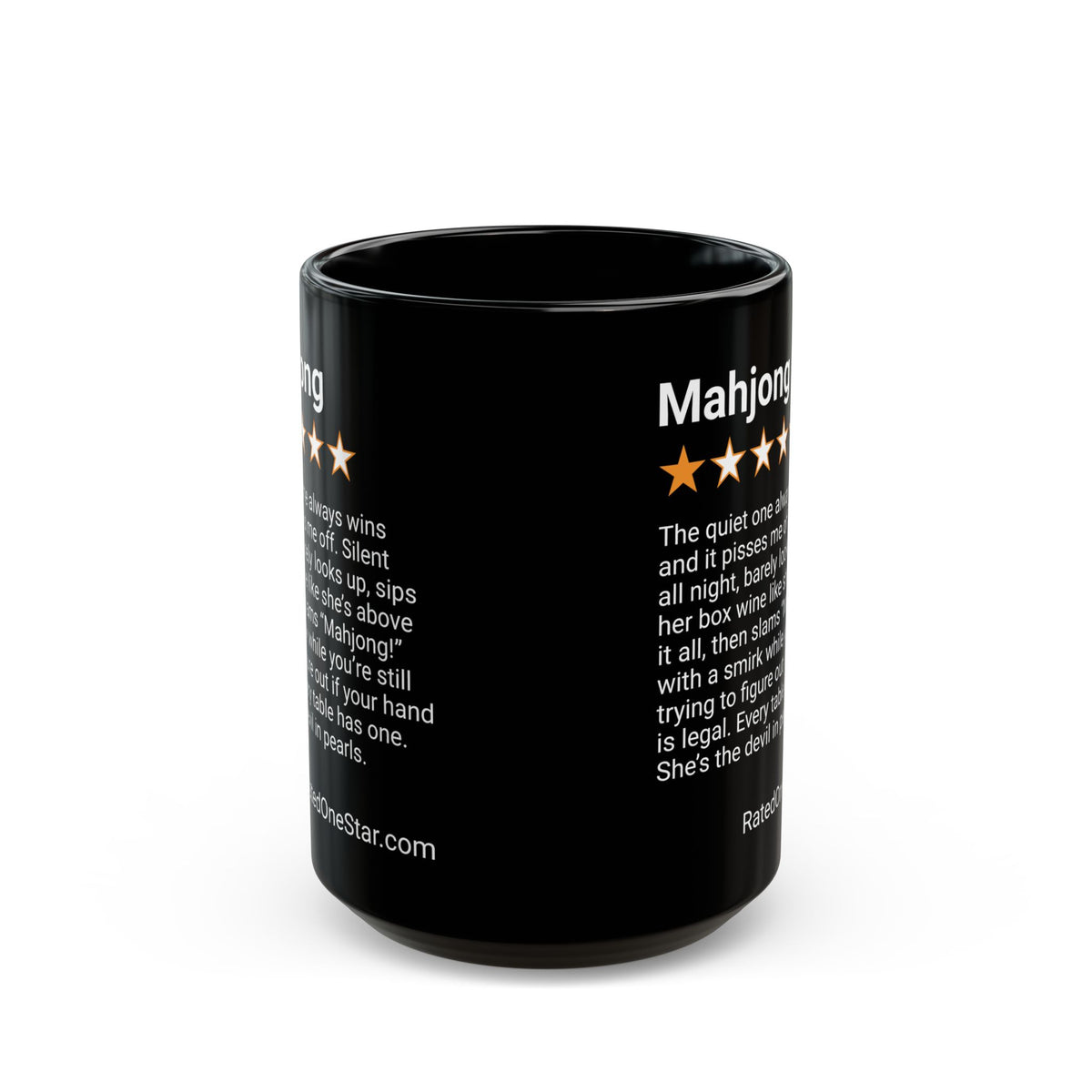 MAHJONG - QUIET ONE - BLACK MUG