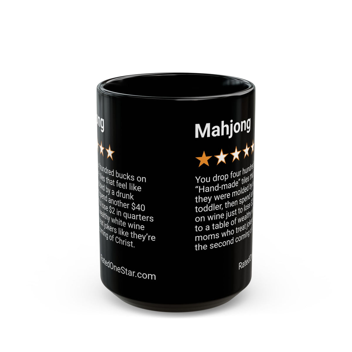 MAHJONG - PLASTIC SHIT MADE IN CHINA - BLACK MUG
