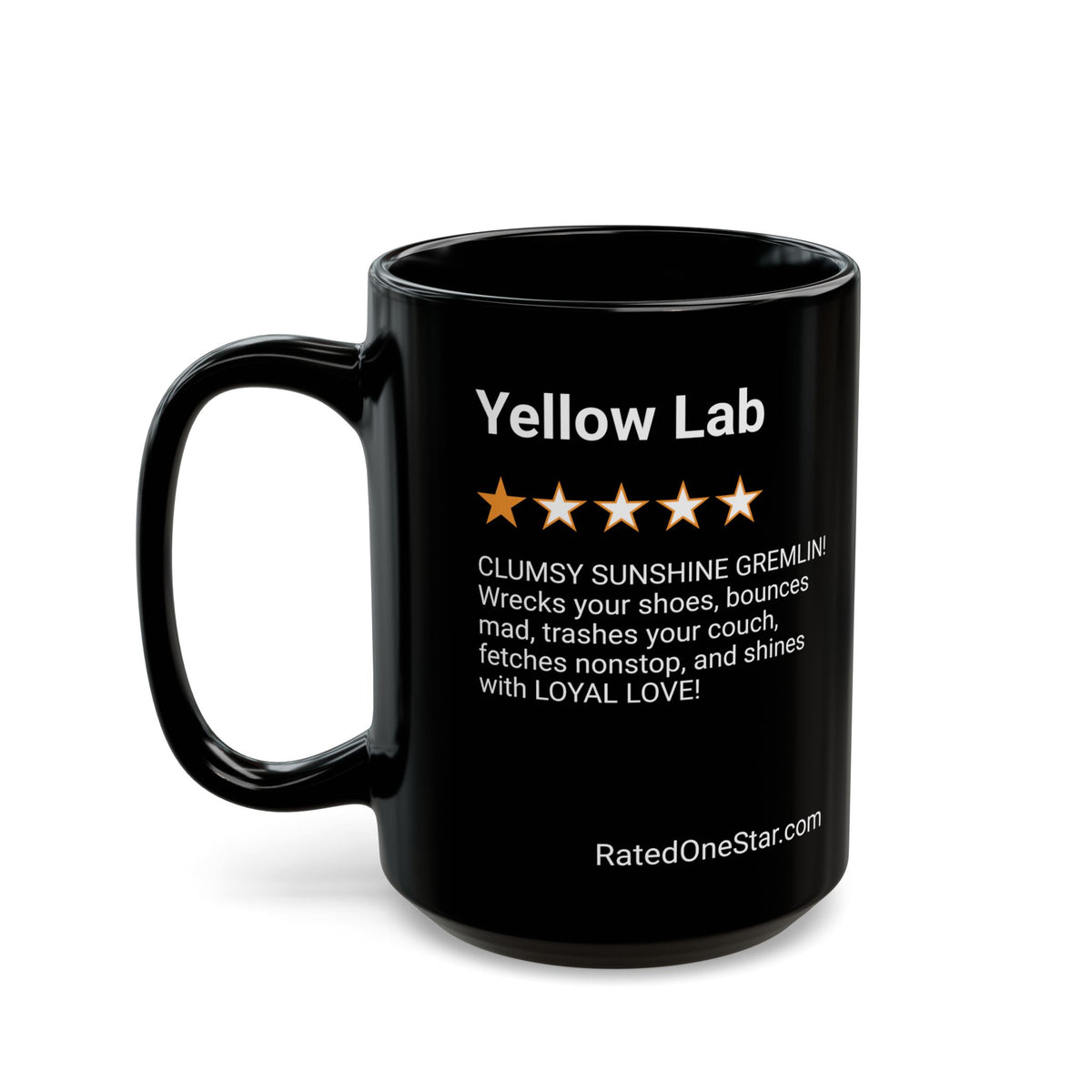 DOGS - YELLOW LAB - BLACK MUG