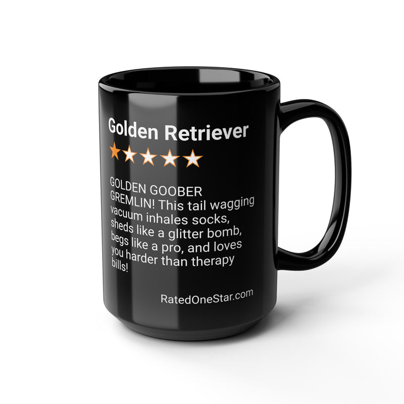 DOGS - GOLDEN  RETRIEVER- BLACK MUG